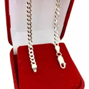 Pulseira De Prata 925 4mm Masculina Legítima Grumet Italiana