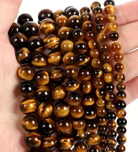 Fio De Pedra Natural Olho De Tigre 8mm - Artesanato - Joias