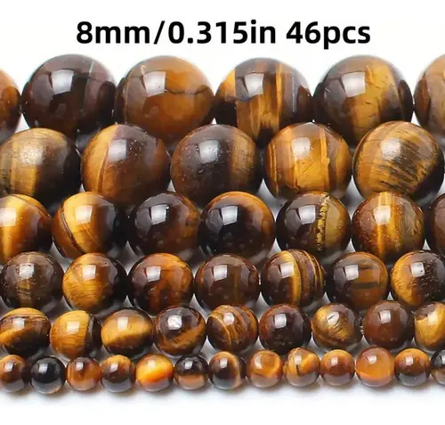 Fio De Pedra Natural Olho De Tigre 8mm - Artesanato - Joias - Imagem 4