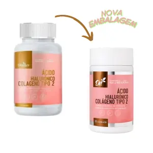 Ácido Hialurônico + Colágeno Tipo 2 100 Cápsulas Denature Sabor Natural