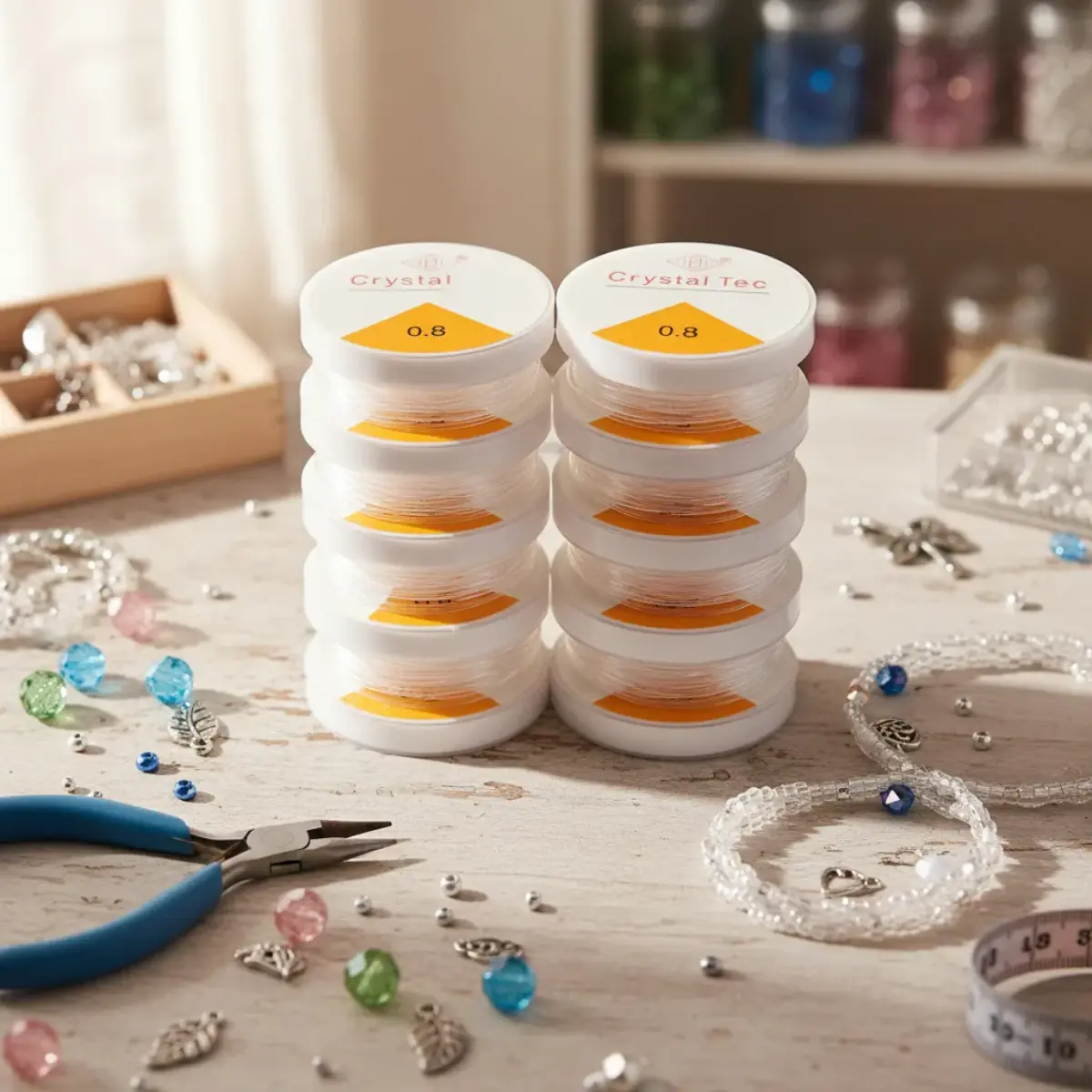 Kit 10 Fios Silicone Para Pulseiras - 0.8mm 10m Crystal Tec - Imagem 3