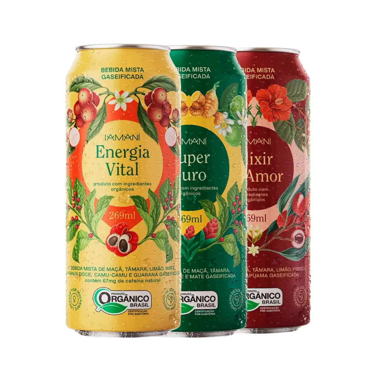 Kit Chá Gelado Iamaní Orgânico 3 Sabores 269ml