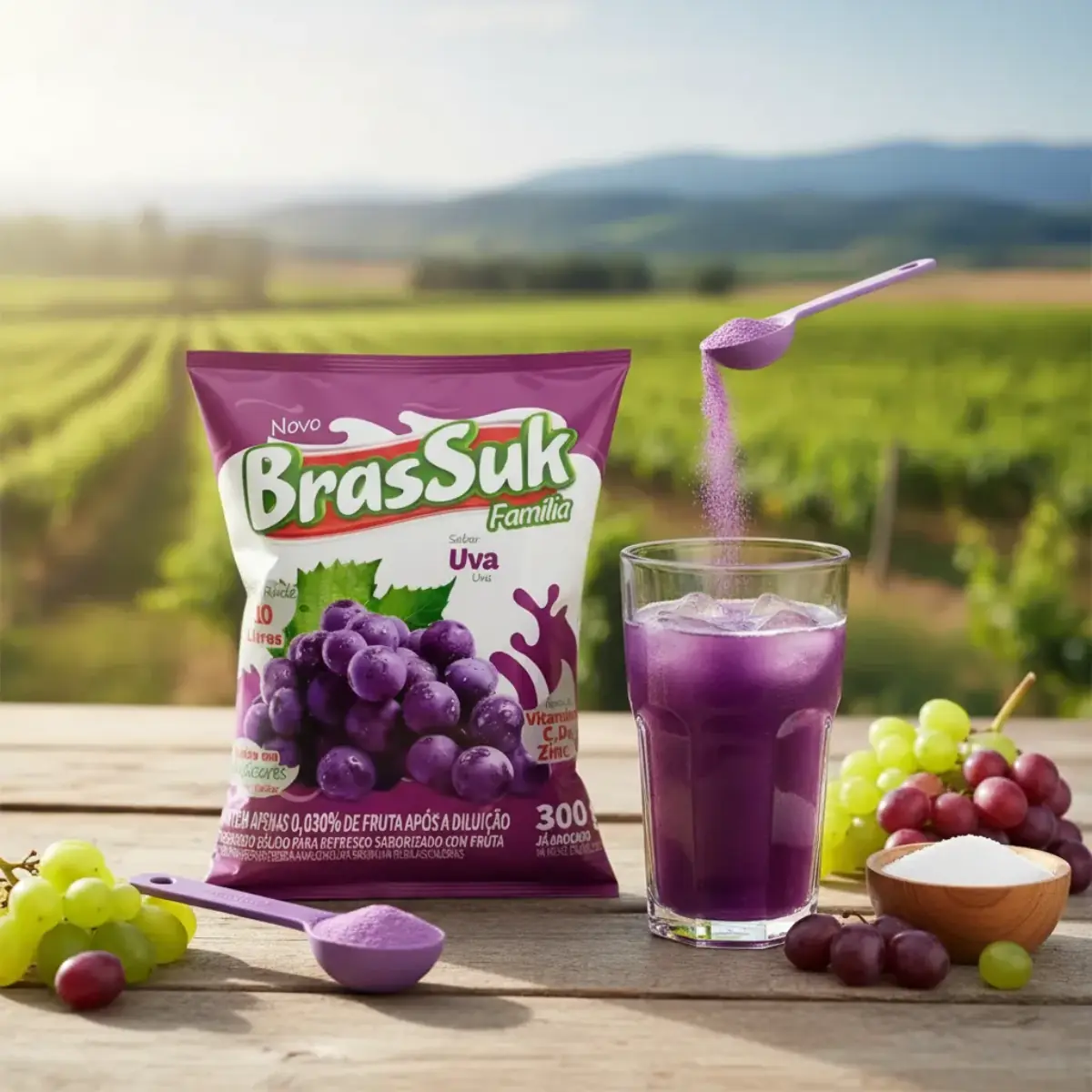 Refresco em Pó Brassuk Uva 300g – Fácil e Economico - Imagem 3
