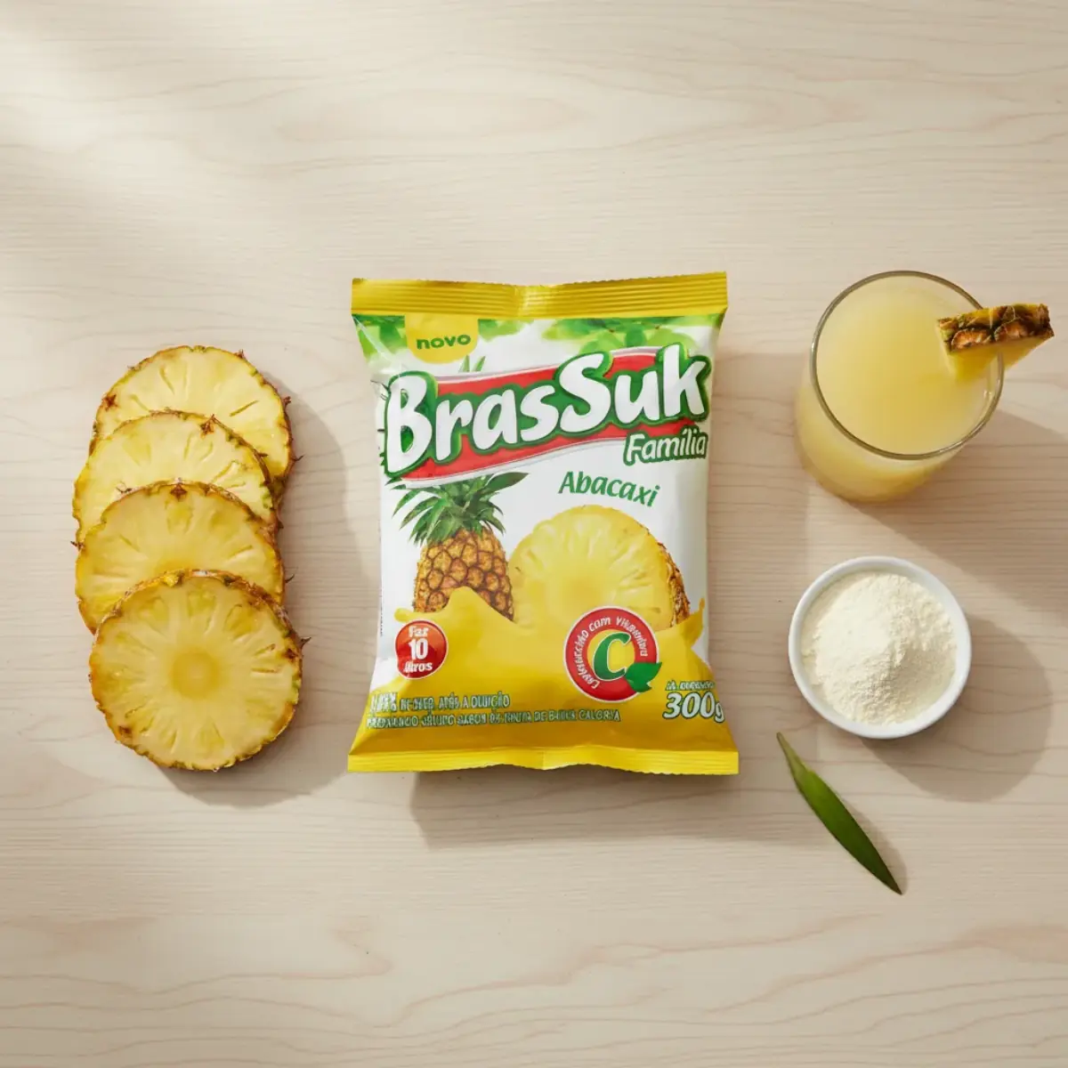 Refresco em Pó Brassuk Abacaxi 300g – Fácil e Economico - Imagem 3