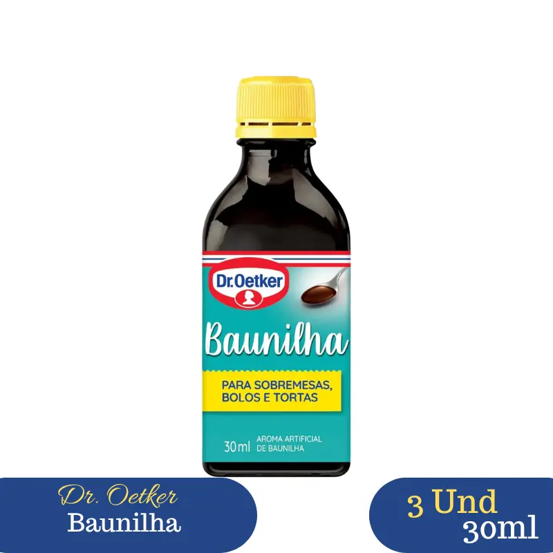 Kit 3 Und Aroma Essência Baunilha Dr. Oetker 30ml Cada