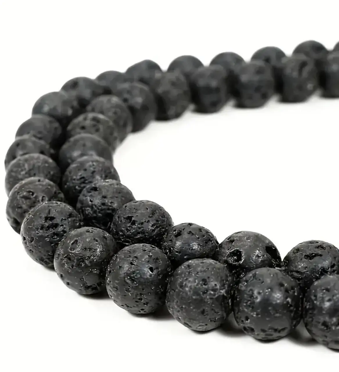 Fio De Pedra Vulcânica Natural 8mm Aprox: 45 Conta Bolinhas - Imagem 3