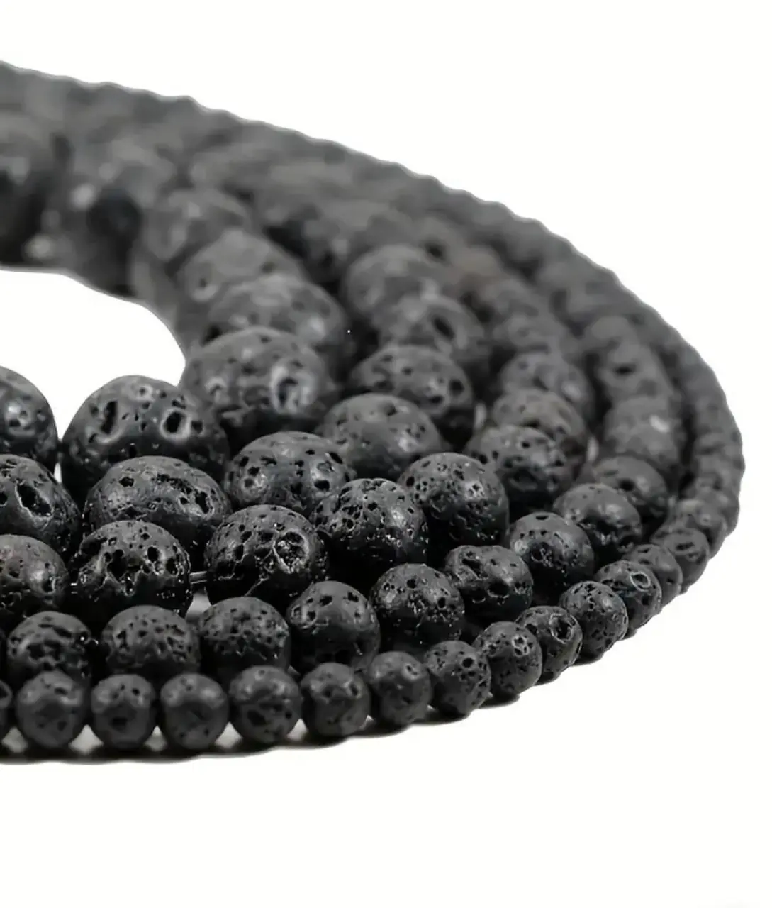 Fio De Pedra Vulcânica Natural 8mm Aprox: 45 Conta Bolinhas - Imagem 2