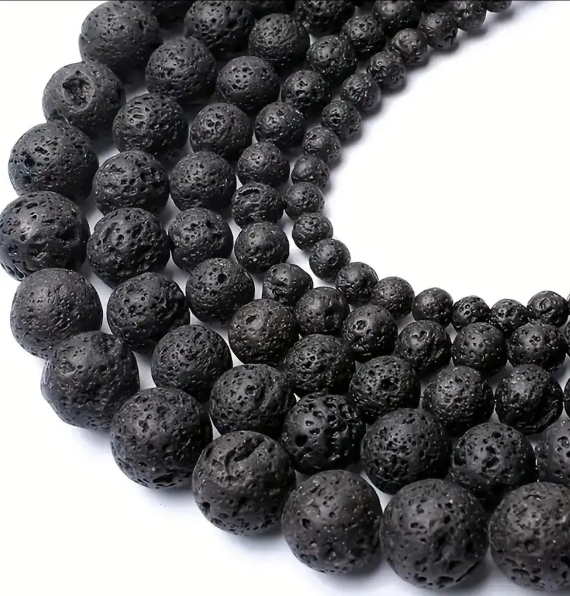Fio De Pedra Vulcânica Natural 8mm Aprox: 45 Conta Bolinhas - Imagem 4