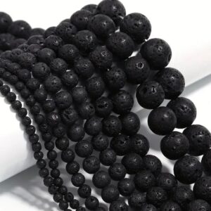 Fio De Pedra Vulcânica Natural 8mm Aprox: 45 Conta Bolinhas