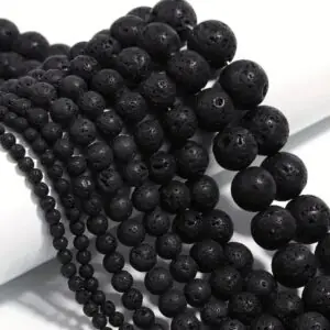 Fio De Pedra Vulcânica Natural 8mm Aprox: 45 Conta Bolinhas