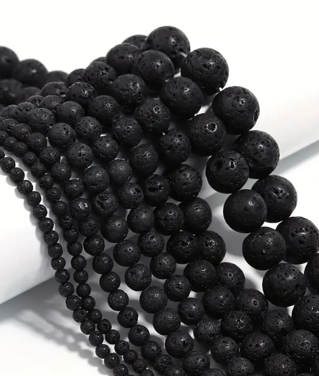 Fio De Pedra Vulcânica Natural 8mm Aprox: 45 Conta Bolinhas