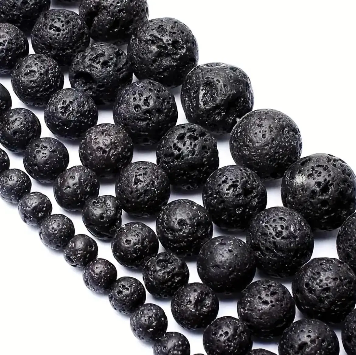 Fio De Pedra Vulcânica Natural 8mm Aprox: 45 Conta Bolinhas - Imagem 5