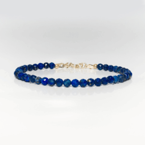 Pulseira De Pedra Lápis Lazúli Natural Energia E Proteção Prata - G