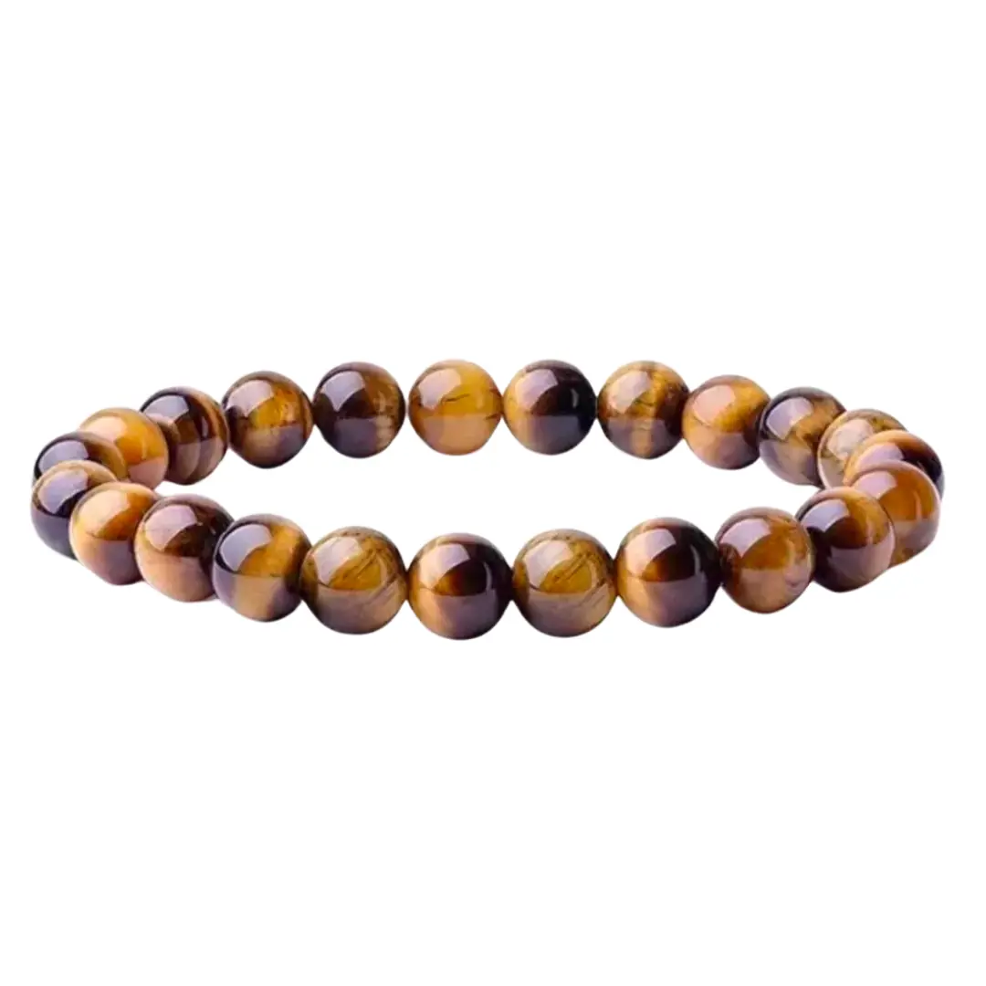 Pulseira Olho De Tigre Natural 6mm Pedra Proteção Unissex - Imagem 5