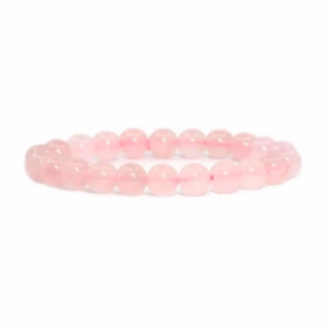 Pulseira Quartzo Rosa 8mm Pedra Natural Amor Energia - 17cm
