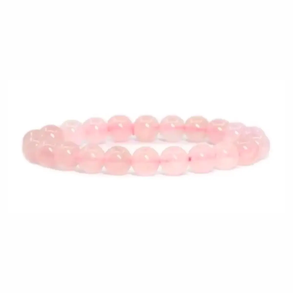 Pulseira Quartzo Rosa 8mm Pedra Natural Amor Energia - 17cm