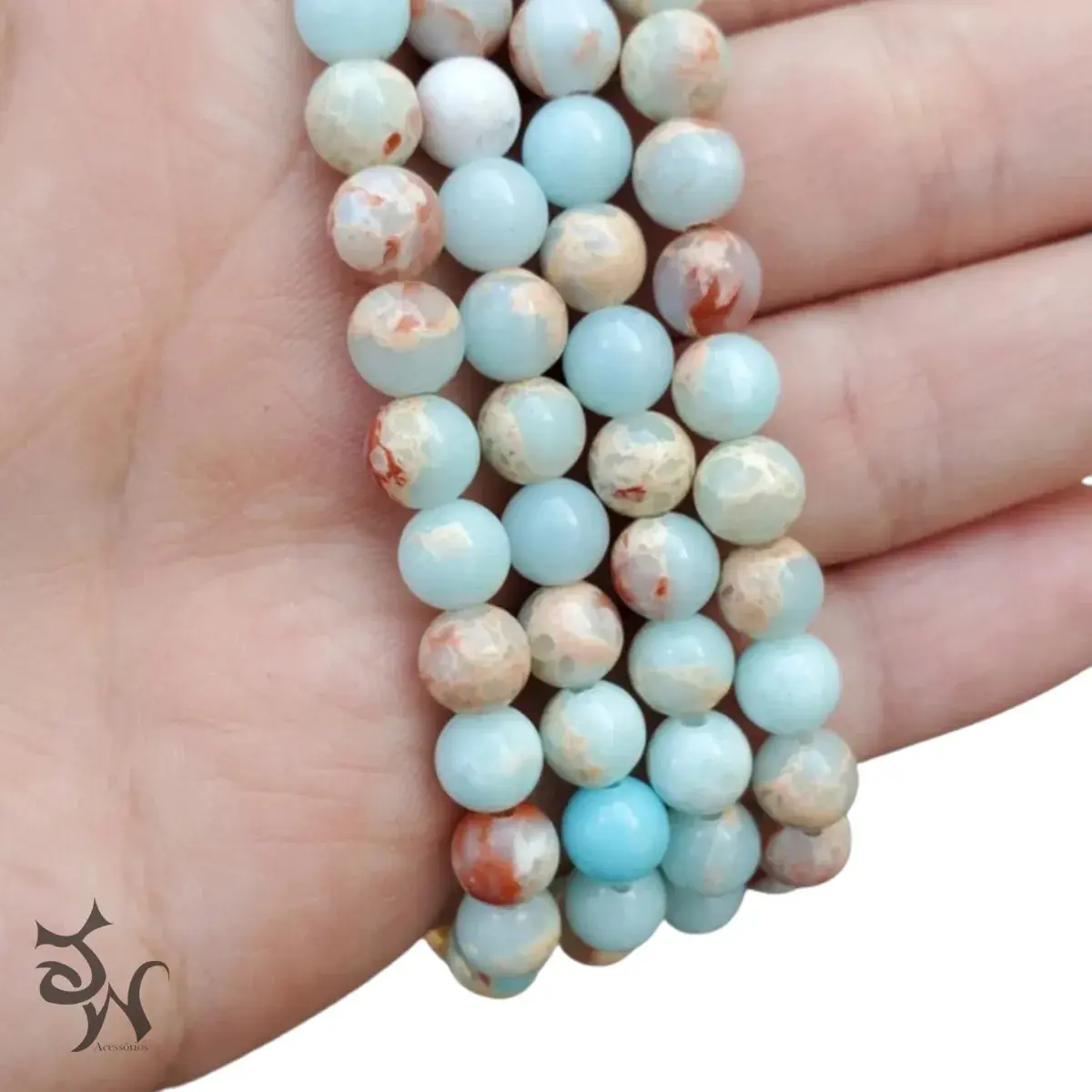 Pulseira Jaspe Imperador 8mm - 21 Cm - Imagem 4
