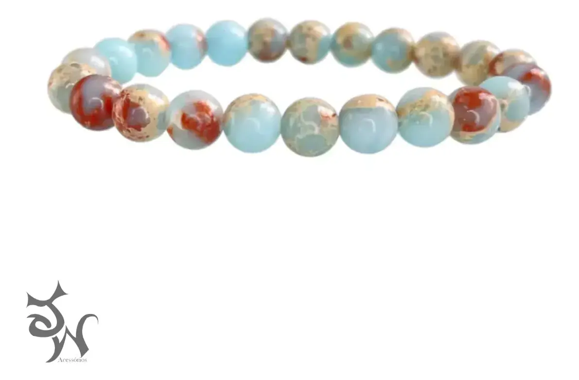 Pulseira Jaspe Imperador 8mm - 19 Cm - Imagem 4
