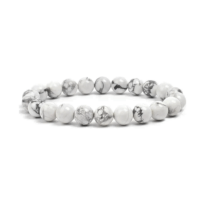 Pulseira Howlita Branca 8mm - 19 Cm