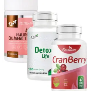Combo Detox Cranberry Colágeno Tipo 2 Ácido Hialurônico - Dn Kit Dn