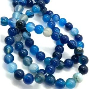 Fio De Pedra Natural Ágata Azul 6mm - Artesanato - Joias Ágata 6mm