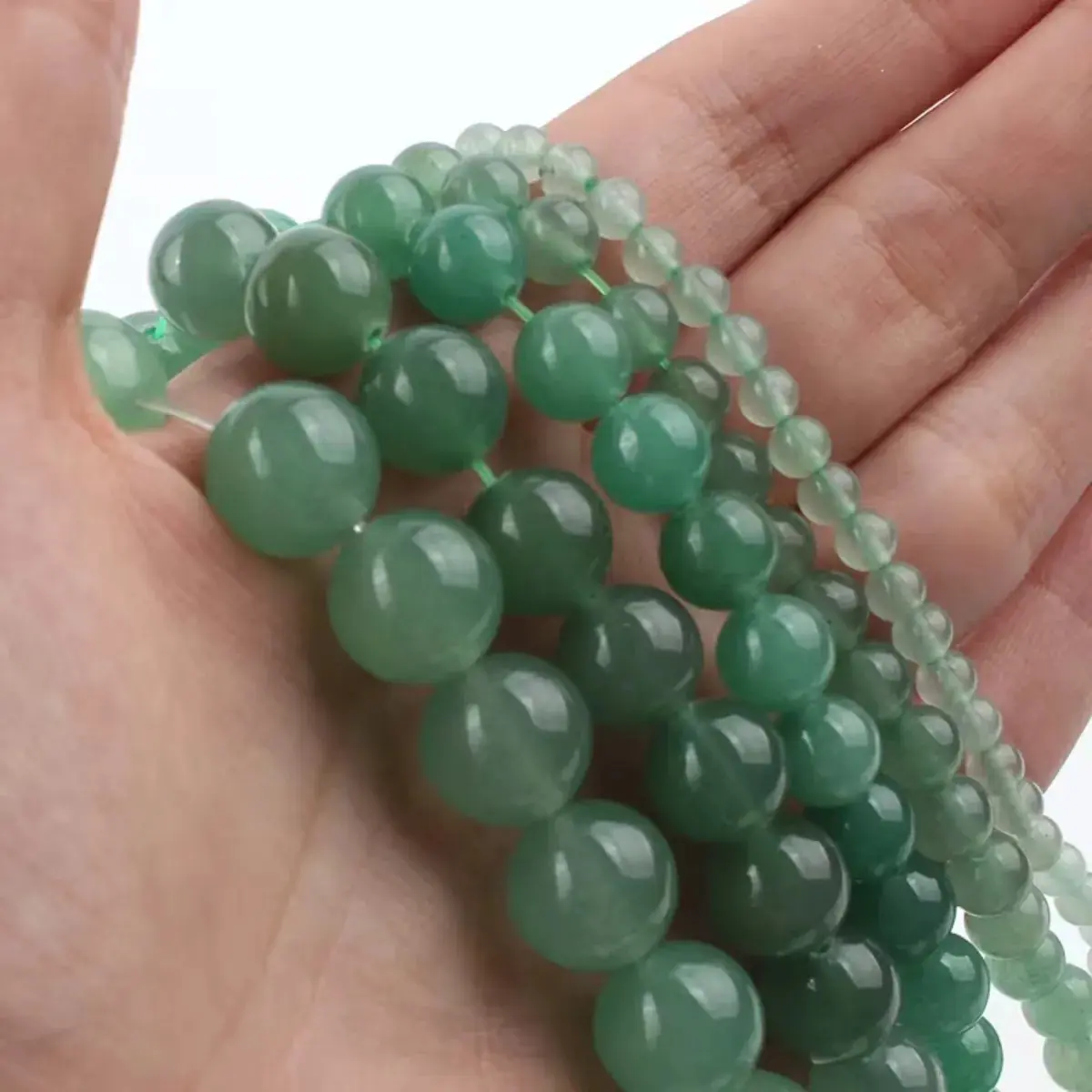Fio De Pedra Natural Quartzo Verde 6mm - Artesanato - Joias Quartzo Verde 6mm - Imagem 3