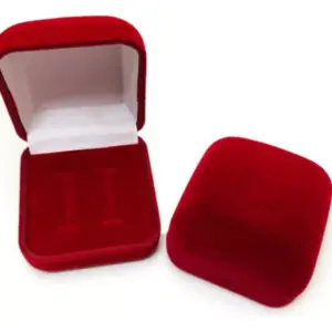 Kit 2 Caixinhas Aliança Veludo Luxo Pedido Namoro Casamento Vermelha 2cxs