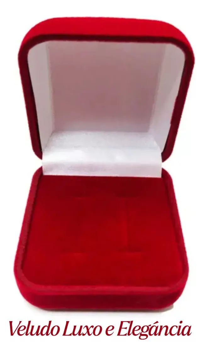 Kit 2 Caixinhas Aliança Veludo Luxo Pedido Namoro Casamento Vermelha 2cxs - Imagem 3