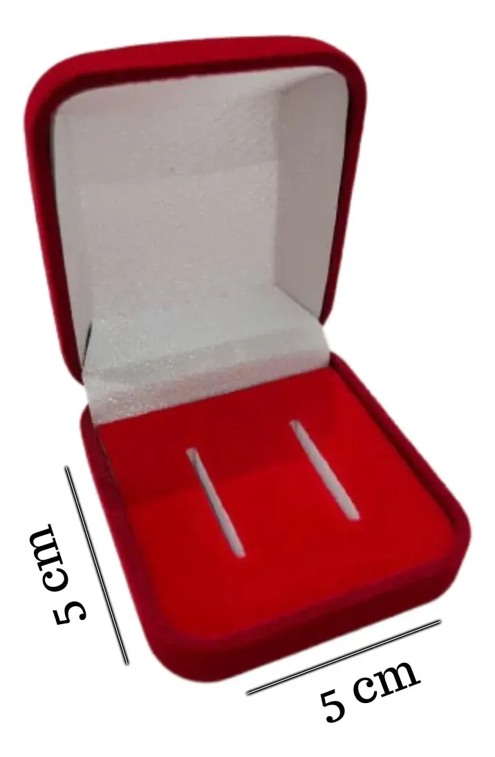 Kit 2 Caixinhas Aliança Veludo Luxo Pedido Namoro Casamento Vermelha 2cxs - Imagem 5