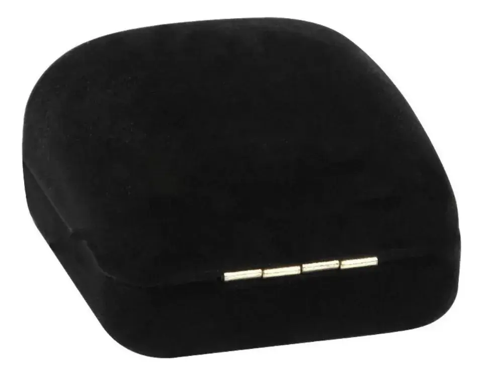 Kit 2 Caixinhas Aliança Veludo Luxo Pedido Namoro Casamento Preto 2 Cxs - Imagem 4