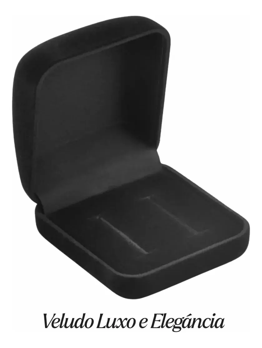 Kit 2 Caixinhas Aliança Veludo Luxo Pedido Namoro Casamento Preto 2 Cxs - Imagem 5