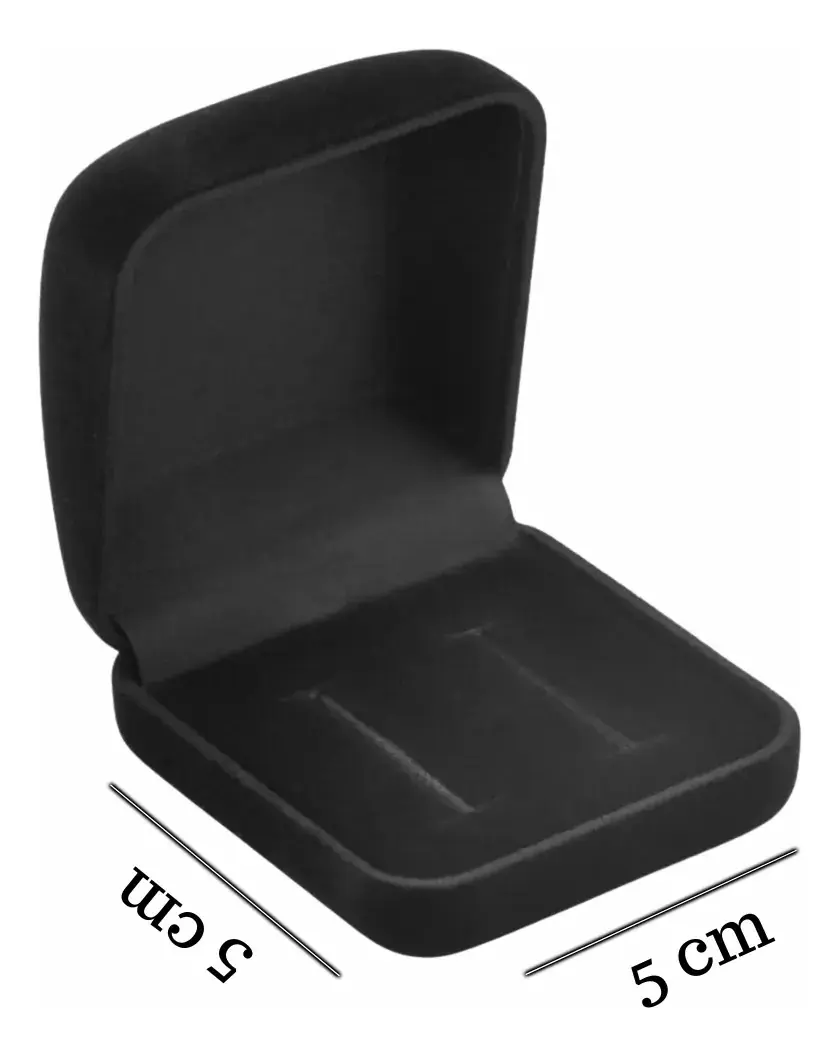 Kit 10 Caixinhas Aliança Veludo Luxo Pedido Namoro Casamento Preto 10 Und - Imagem 3