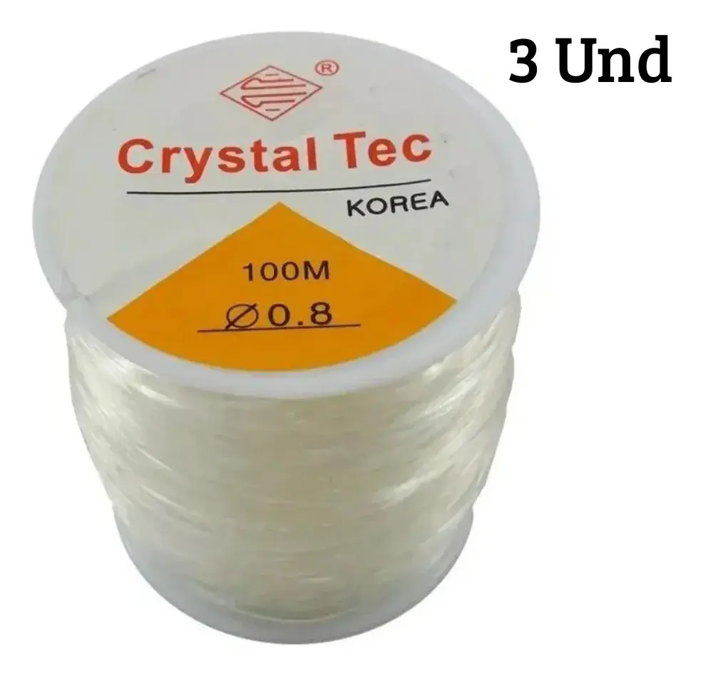 Kit 2 Fios Silicone Elástico P/ Pulseiras - 0.8mm - 100m - Imagem 2