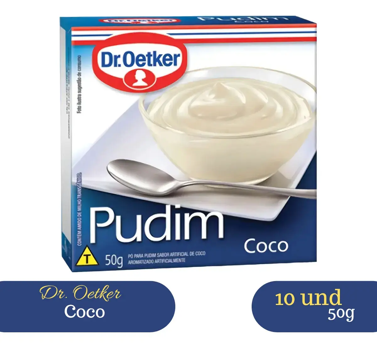 Kit 10 Und Pudim De Coco Dr. Oetker 50g Fácil Preparo