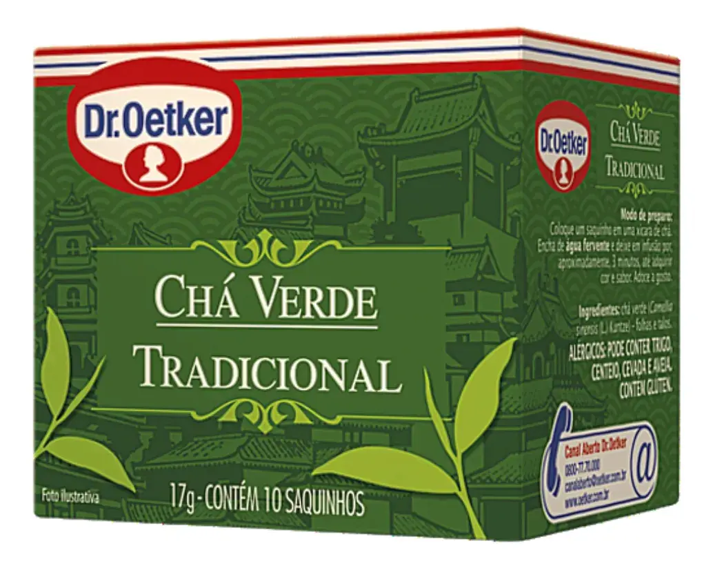 Kit 2 Cxs Chá Verde Tradicional Dr. Oetker 15 Sachês - Imagem 3
