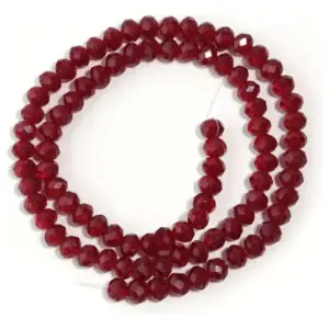 Miçanga Cristal Guia Vidro Vermelho 8mm - Espiritualidade Vermelho 40 Cm 8 Mm