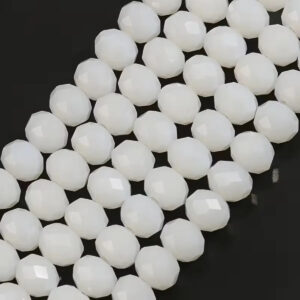 Miçanga Cristal Guia Vidro Branco 8mm - Espiritualidade Branco 40 Cm 8 Mm