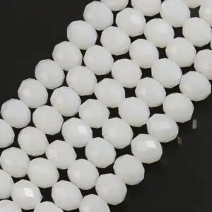 Miçanga Cristal Guia Vidro Branco 8mm - Espiritualidade Branco 40 Cm 8 Mm