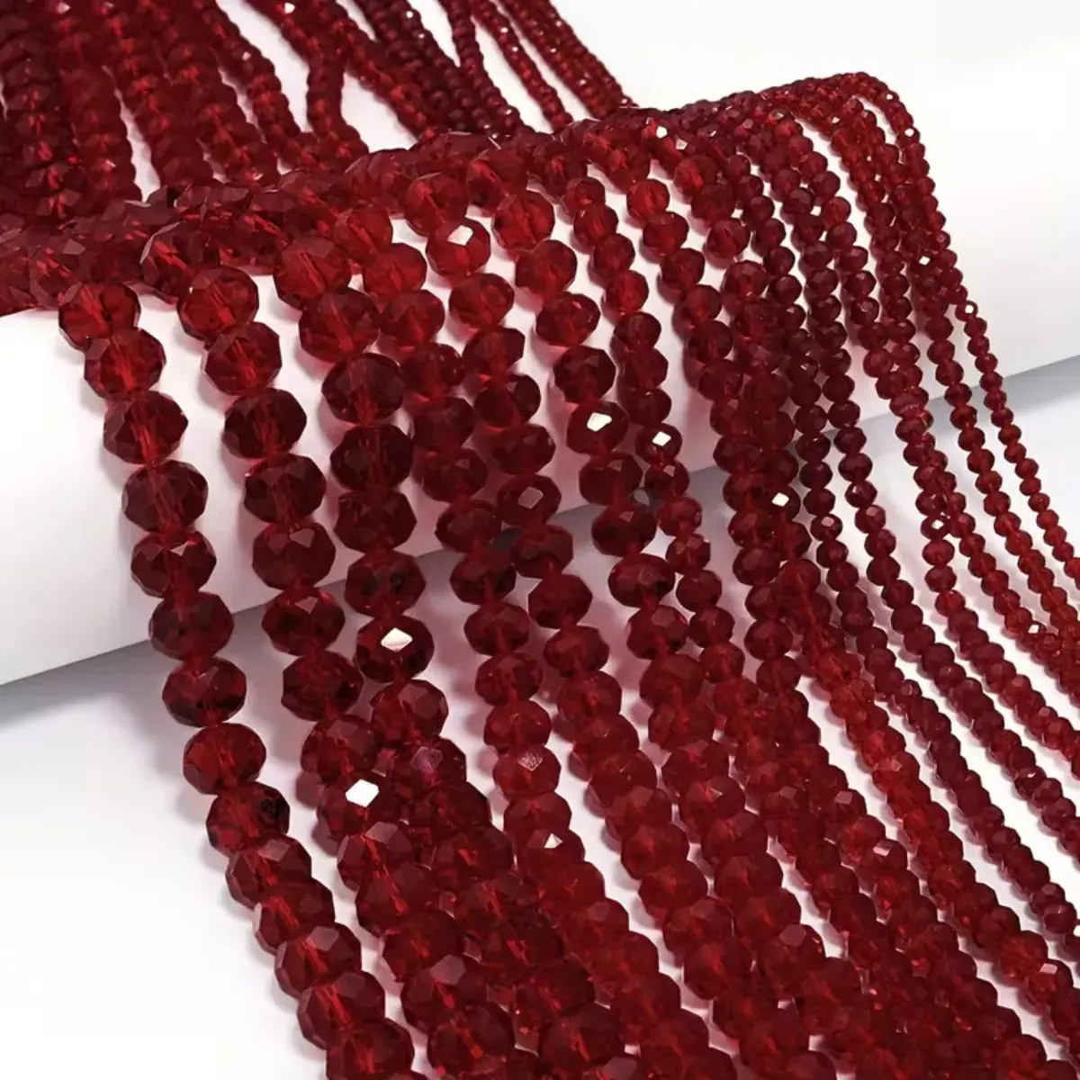 Miçanga Cristal Guia Vidro Vermelho 8mm - Espiritualidade Vermelho 40 Cm 8 Mm - Imagem 3