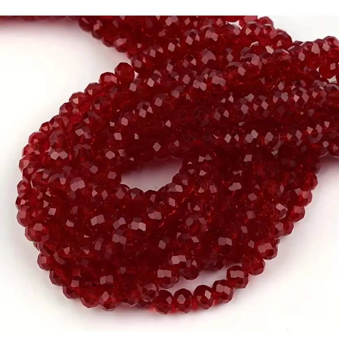 Kit 10 Fios De Miçanga Cristal Guia Vidro Vermelho 8mm Vermelho 40 Cm 8 Mm - Imagem 4