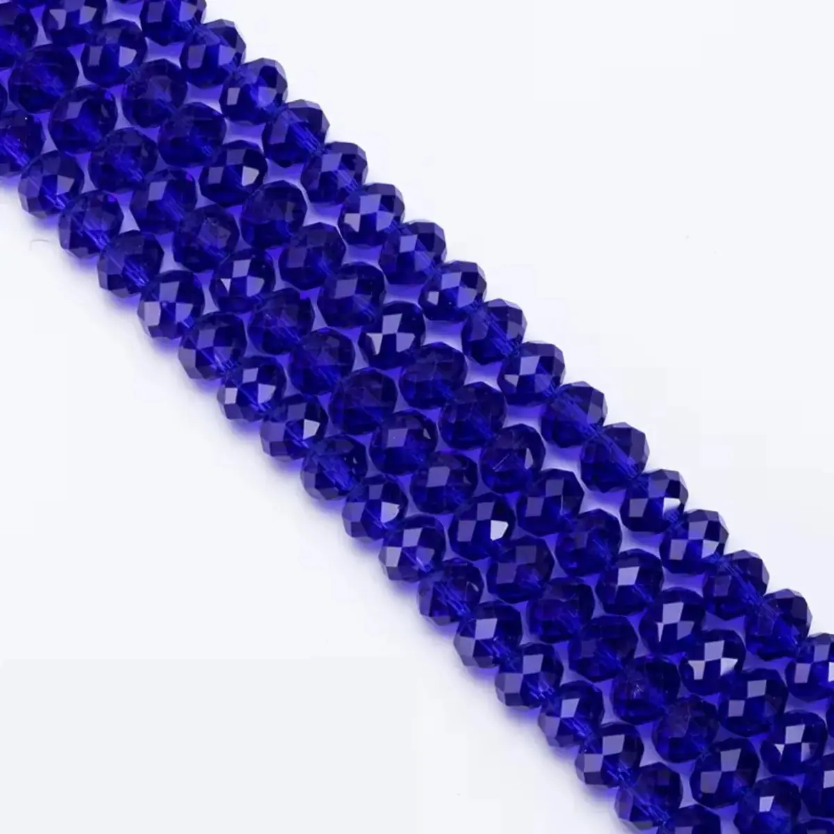 Kit 3 Fios De Miçanga Cristal Guia Vidro Azul Escuro 8mm Azul-escuro 40 Cm 8 Mm - Imagem 3