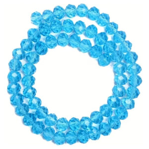 Miçanga Cristal Guia Vidro Azul Claro 8mm Azul-claro 4 Cm 8 Mm