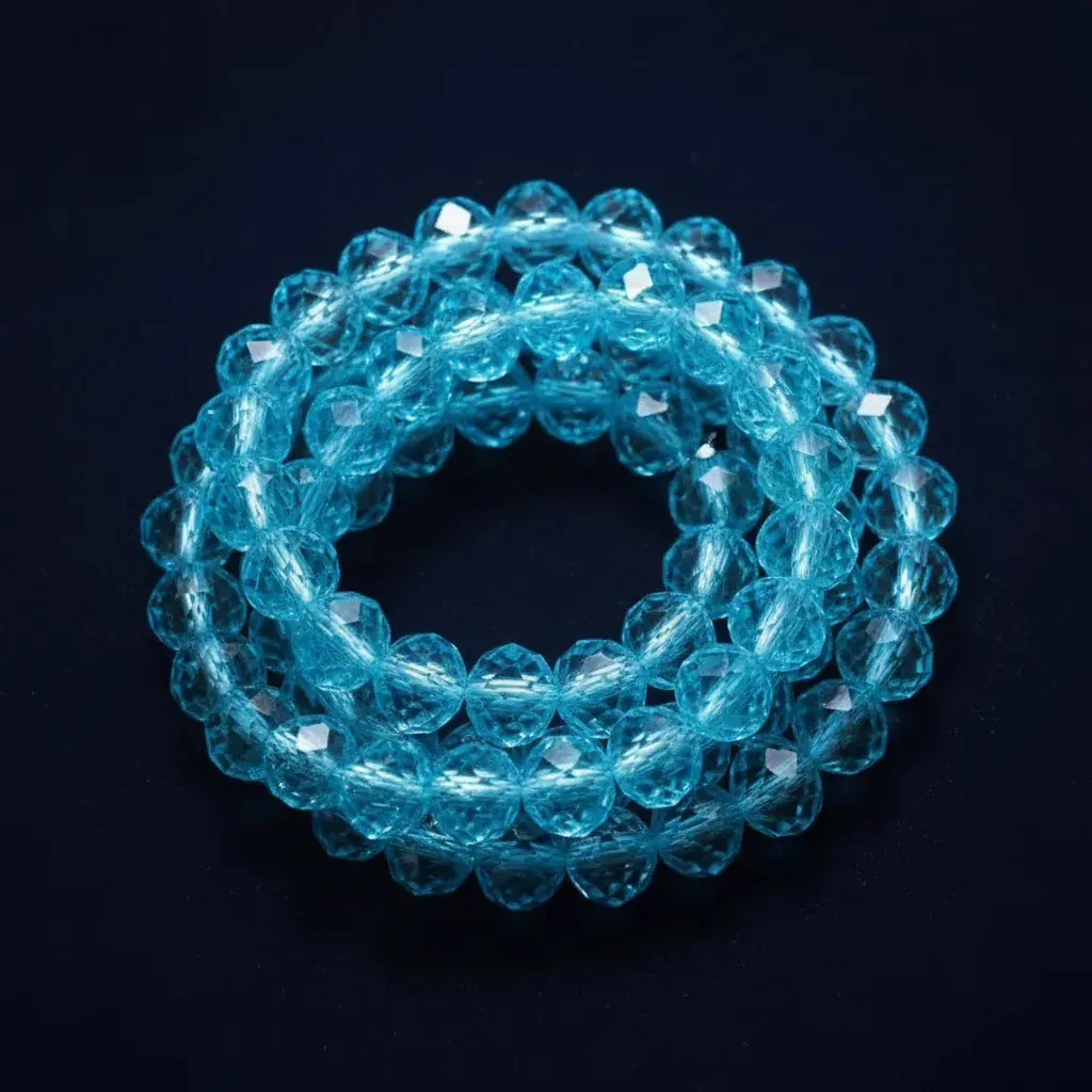 Miçanga Cristal Guia Vidro Azul Claro 8mm Azul-claro 4 Cm 8 Mm - Imagem 6