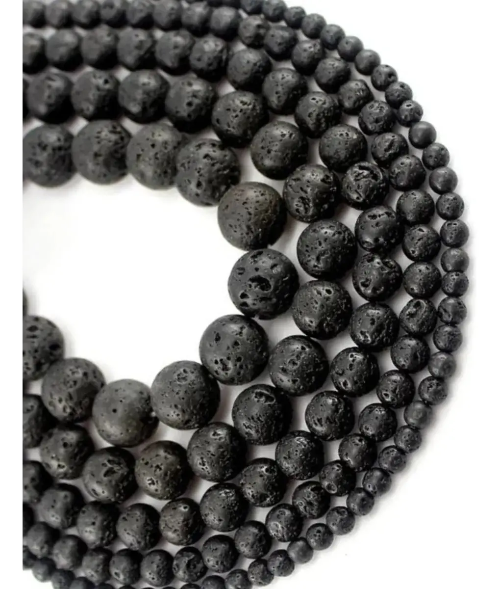 Fio De Pedra Natural Vulcânica 6mm Aprox 60 Contas - Imagem 2