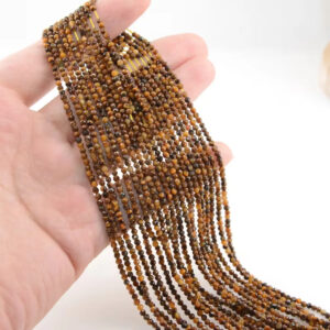 Fio Pedra Natural Olho De Tigre Facetada 2mm - Artesanato Facetada 2mm