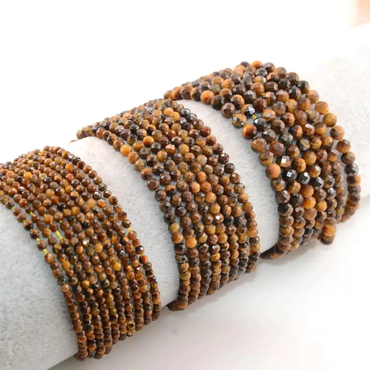 Fio Pedra Natural Olho De Tigre Facetada 2mm - Artesanato Facetada 2mm - Imagem 2