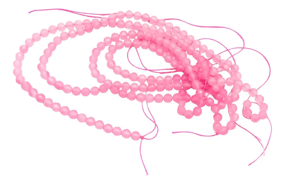 Fio Pedra Natural Quartzo Rosa 4mm Facetada Contas Quartzo Rosa