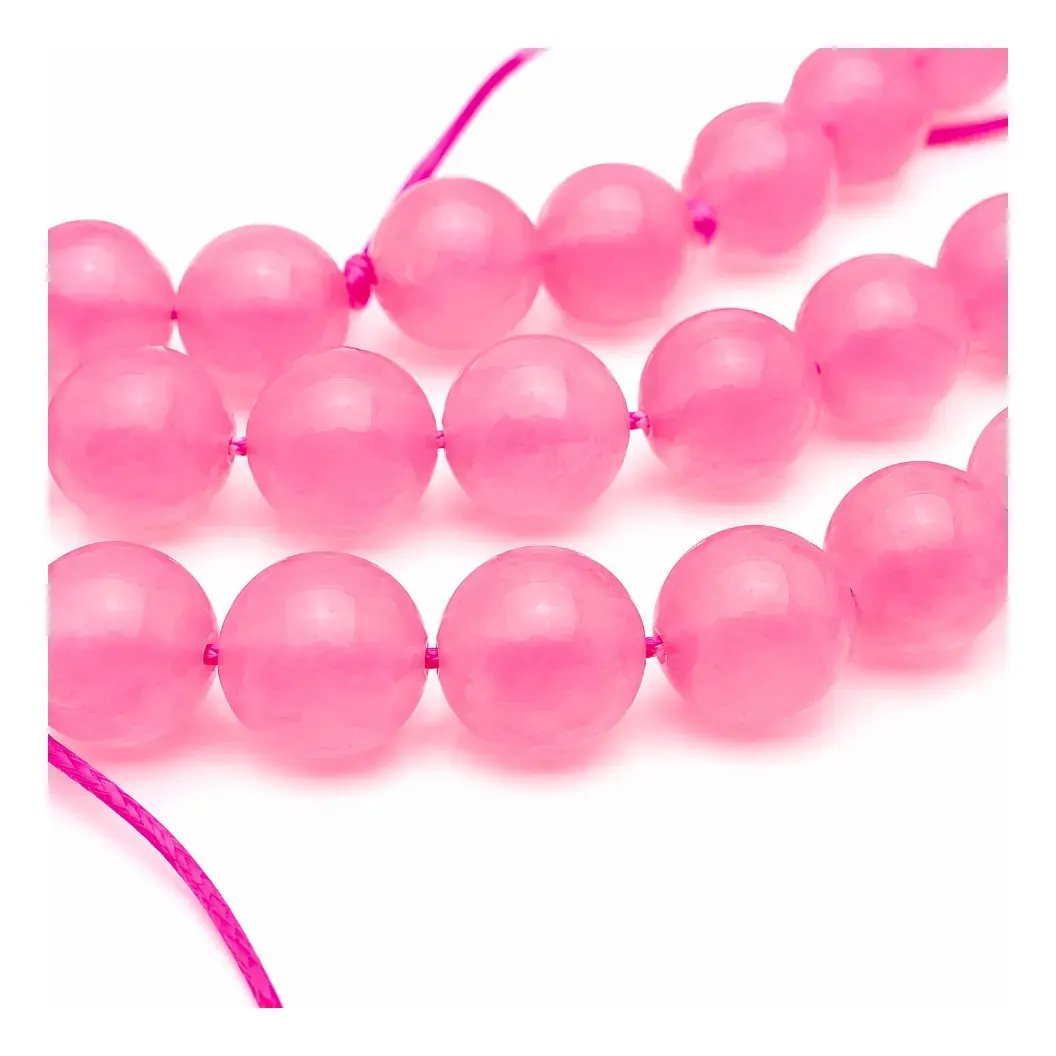 Fio Pedra Natural Quartzo Rosa 4mm Facetada Contas Quartzo Rosa - Imagem 2