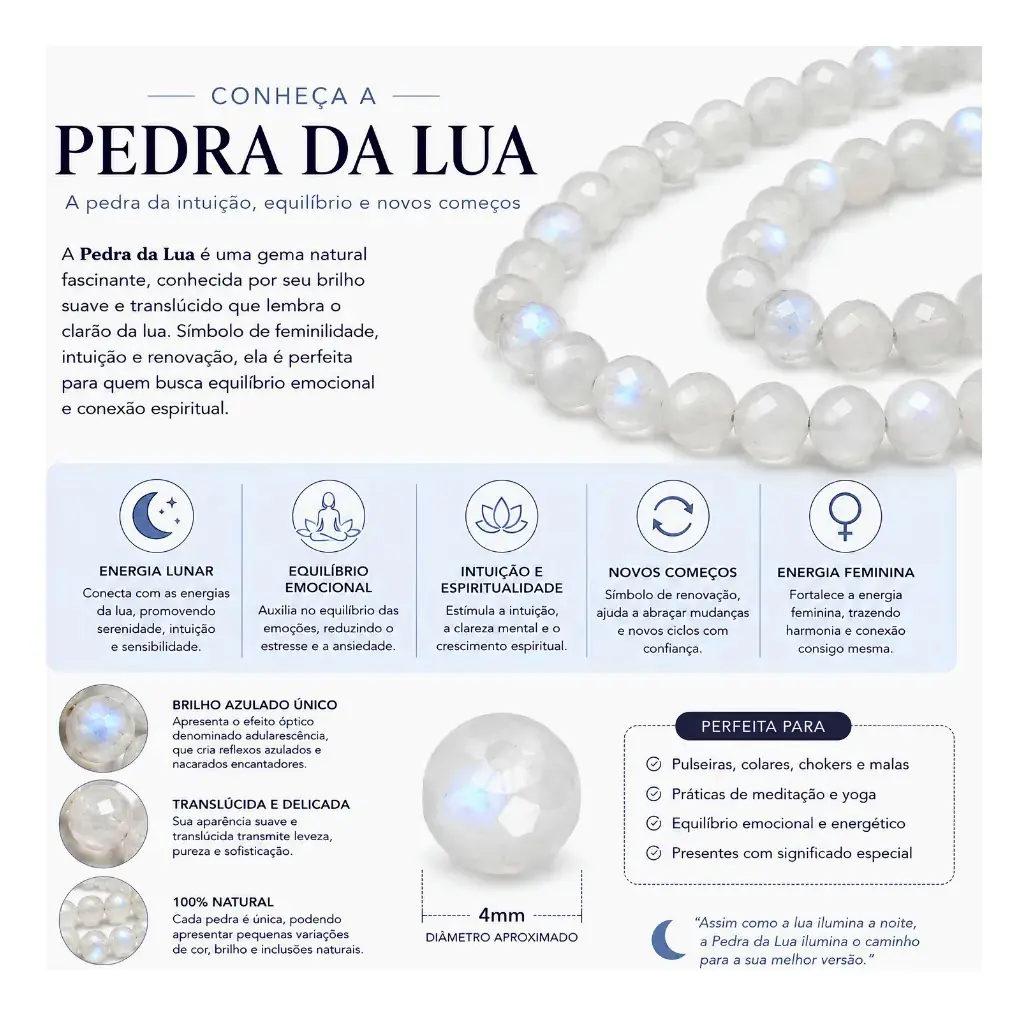 Fio De Pedra Da Lua Natural 4mm Facetada Contas Pedra Da Lua - Imagem 7