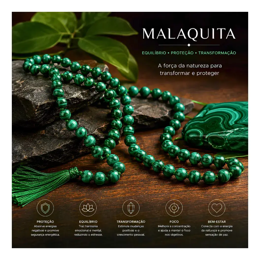 Fio Pedra Natural Malaquita 4mm Facetada Contas Malaquita - Imagem 9